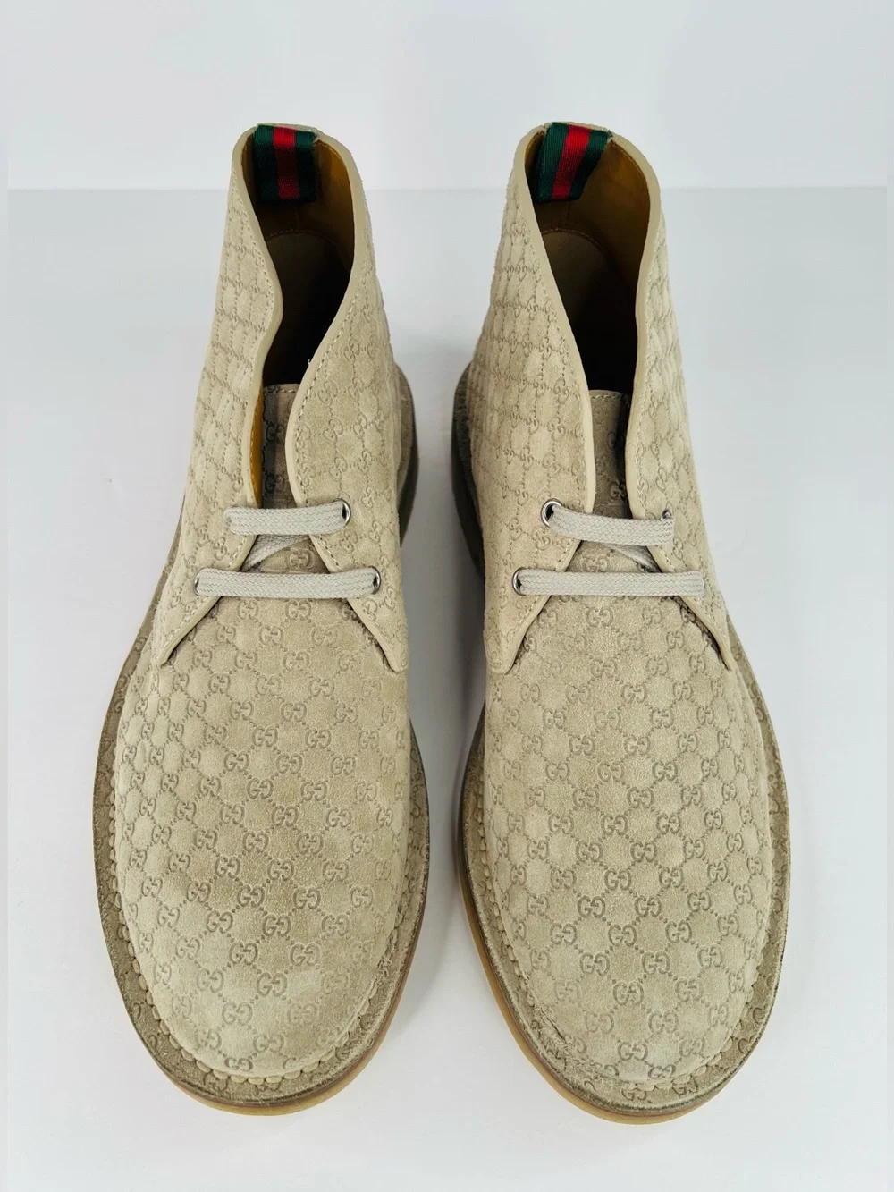 Gucci GG Supreme Suede Lace-up Ankle Desert Boots UK 10.5 - US 11 - EU 44.5